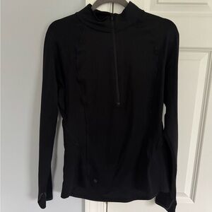 Athleta Black Long-Sleeve Pullover Top